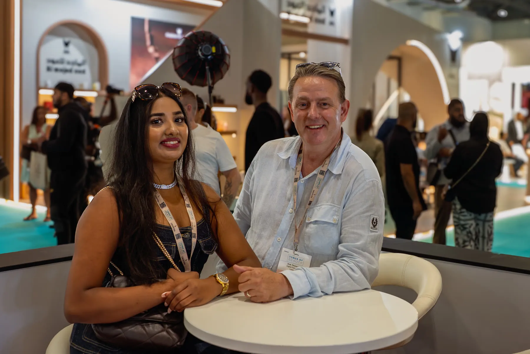 Kirk Thomason with Supriya at the VIP Lounge, Tones of Beauty 2026
