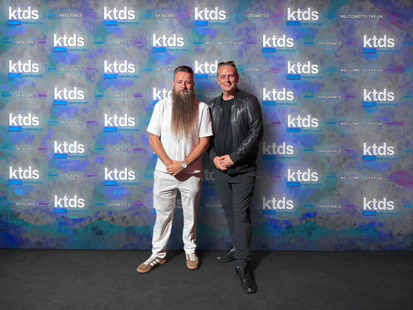 Kirk Thomason with the Fragrance Viking at a KTDS Global event