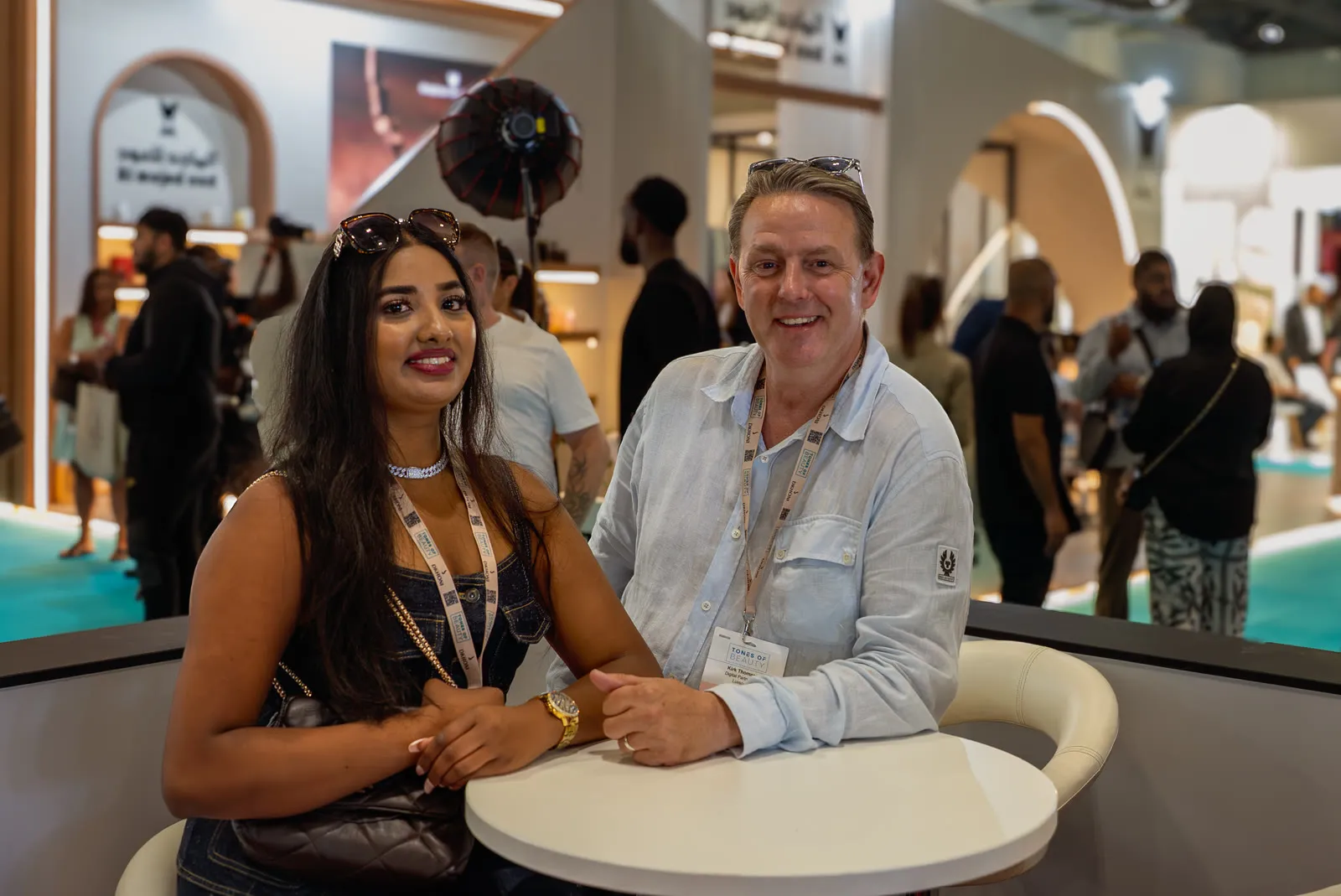 Kirk Thomason meeting buyers on the show floor at Tones of Beauty 2026